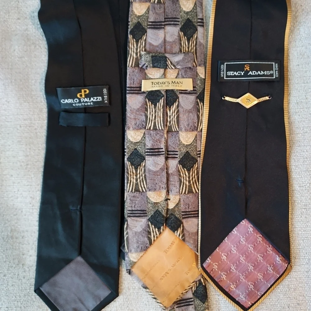 100% silk 3 ties Carlo Palazzi,Today's Man, Stacy Adams